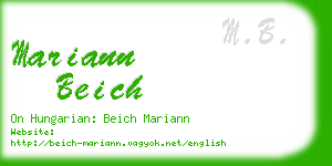 mariann beich business card